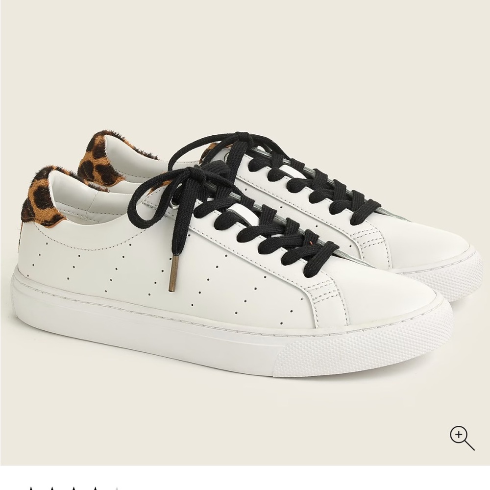 J. Crew women Saturday sneakers with leopard calf hair detail, size 6H